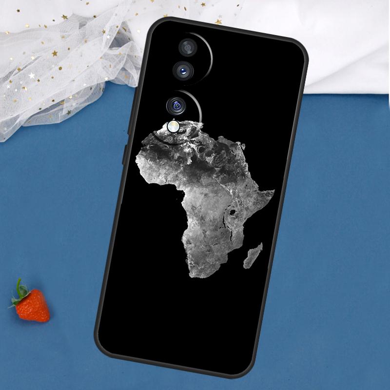 Africa Map Geography Case For Honor Magic 5 6 8 Pro 7 Lite 200 400 50 70 90 X8c X8b X9a X9b X9c X9d Win RT Cover