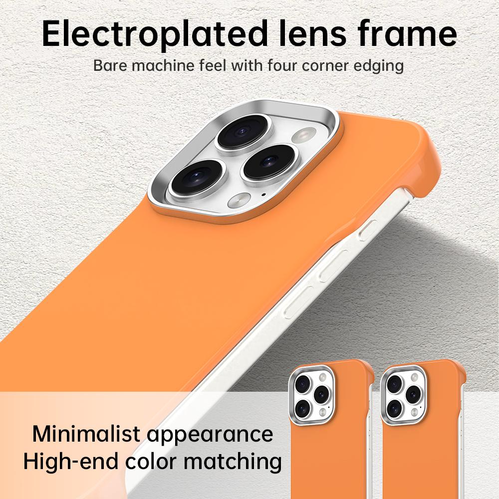 For iPhone 16 Pro Max Magnetic Case Frameless Ultra Thin TPU+PET Phone Cover Reinforced Corners