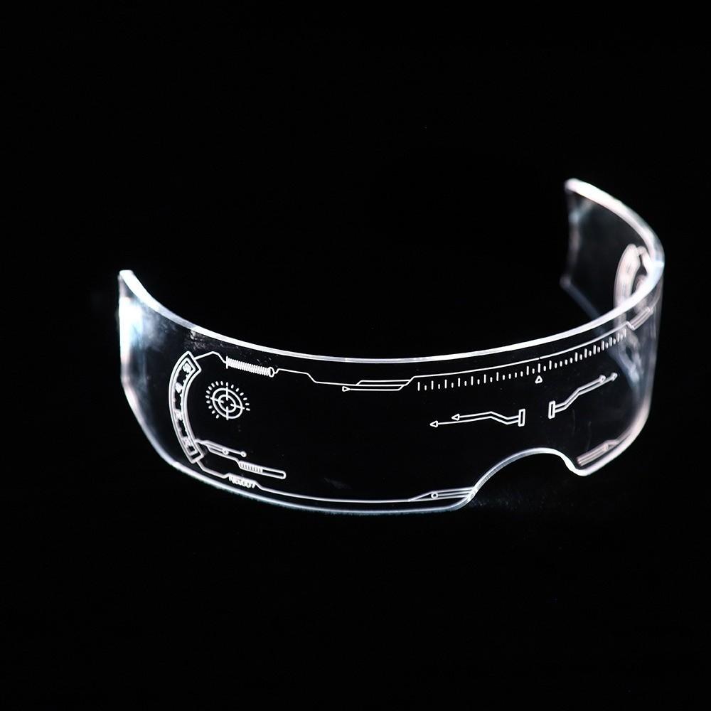 Colorful LED Luminous Glasses Acrylic Futurist Cyberpunk Glasses  Halloween Christmas