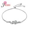 Fashion Heart/Snake Pendant Charm Bracelet For Women Girl 925 Sterling Silver Crystal Zircon Claw Chains Link Bracelets Jewelry