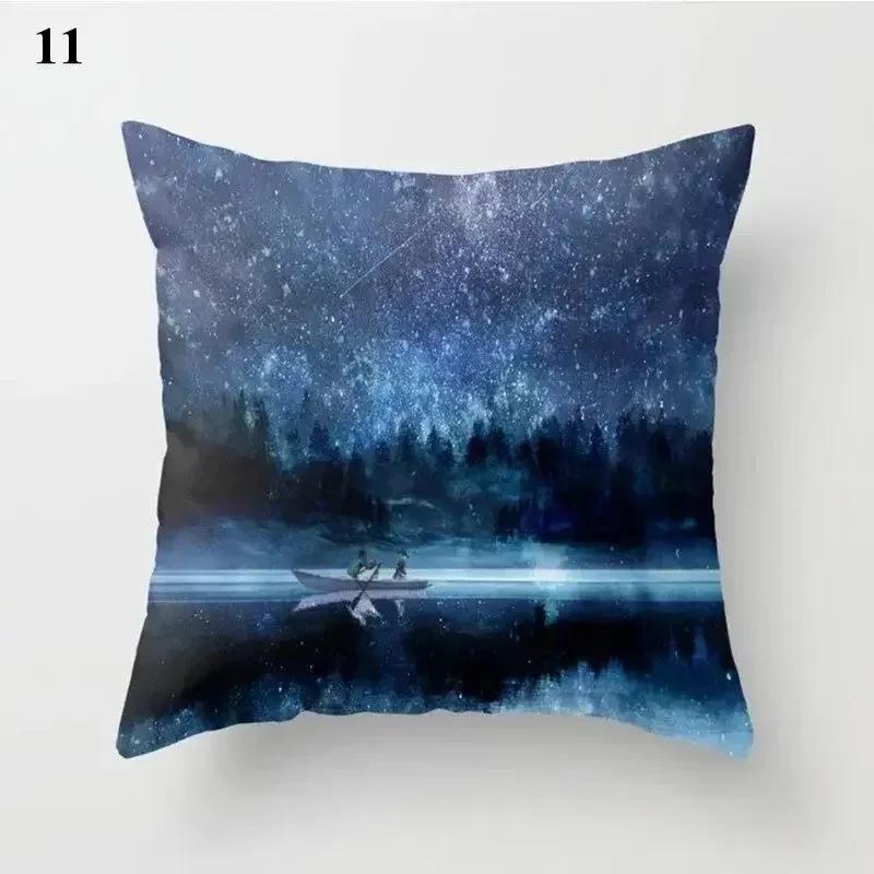 Luxury Home Decor Pillow Cover Living Room Sofa Cushion Cover Mountain Forest Pattern Cushion Cover
