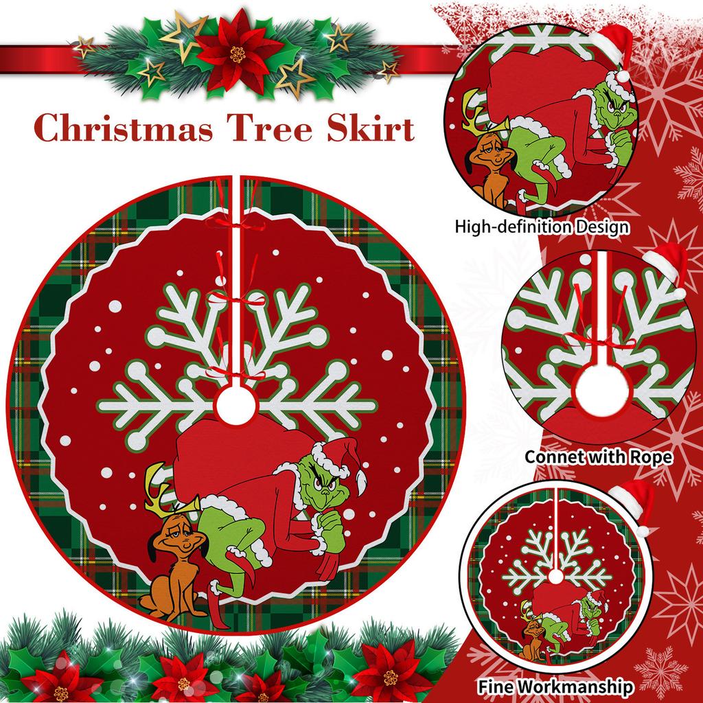 Ozdoba na choinkę dolna spódnica choinkowa obwód choinki nadruk kreskówkowy