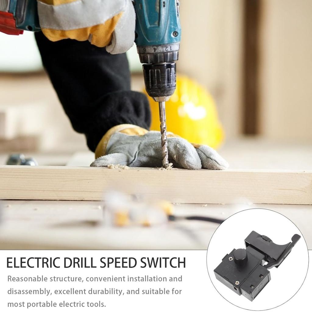 Drehzahlregelschalter Arretierung Elektrowerkzeug Bohrmaschine Drehzahlregelung Auslöserknopfschalter, Schwarz