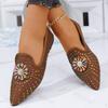 Fashion Fashion Rhinestone Design Pointed Casual Single Shoes for Women's 2025 Autumn New Shallow Mouth Comfortable Versatile Flat Shoes
