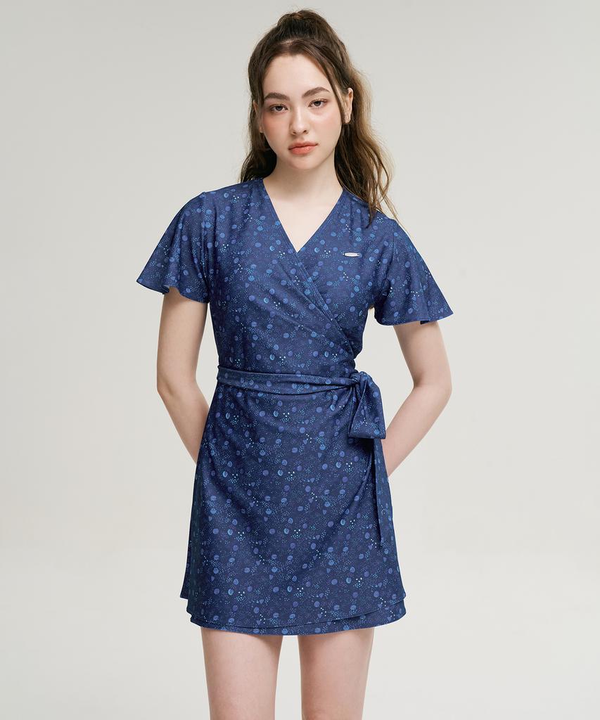 Leijibi Multi Cover-Up Women'S Open Wrap One-Piece Swimsuit Set Navy