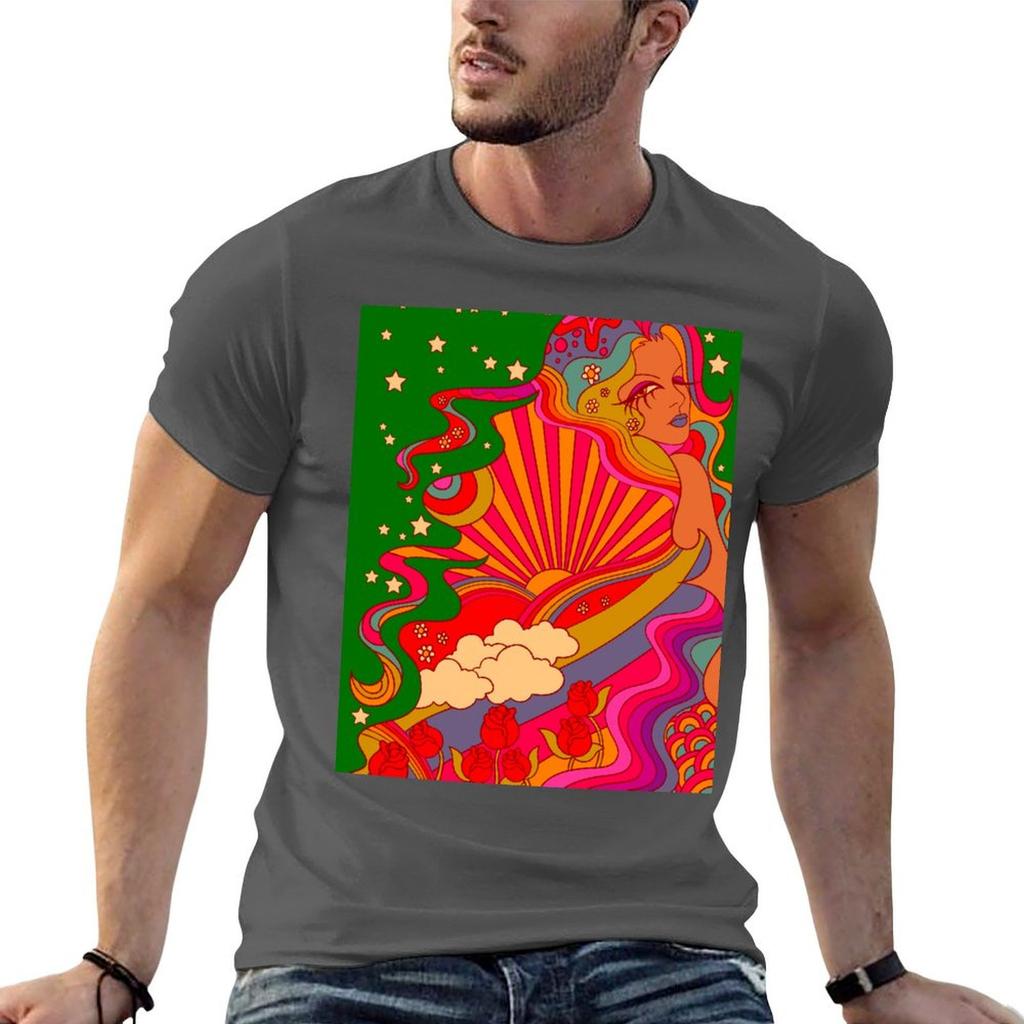 Psychedelic Lady Tshirt Unisex T Shirts Graphic Anime T Shirts Oversize Unisex T Shirt Cotton 100 Tshirt