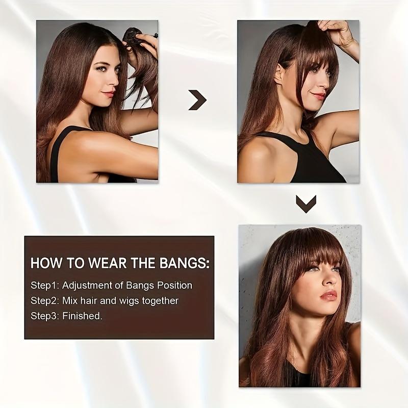 MERISIHAIR Clip In Air Bangs Synthetic Hair Bangs Extensions Fringe With Hairpieces Natural Wig For Women Daily Use