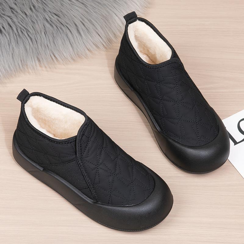 Ladies Winter Platform Snow Boots Anti Slip Warm Faux Fur Lining Ankle Booties Water Resistant Comfortable Fuzzy Walking Short Boots