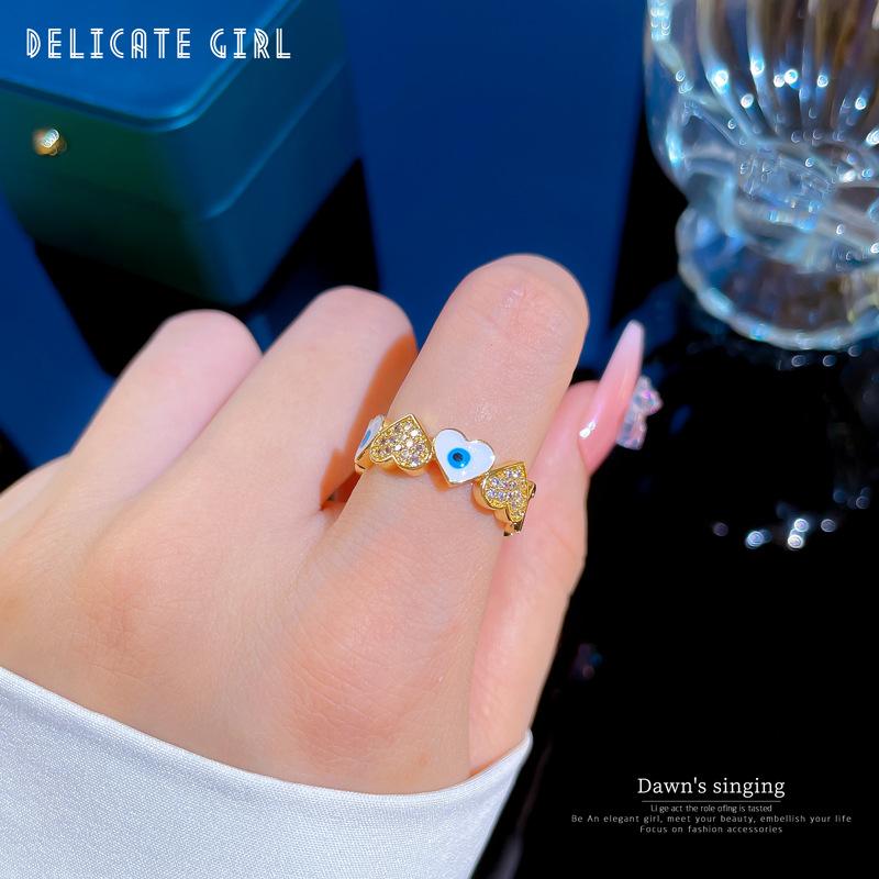 

Женские кольца Свадебные кольца с сердцем и глазами, круглые кольца, подарки для женщин и девочек, вечерние модные украшения