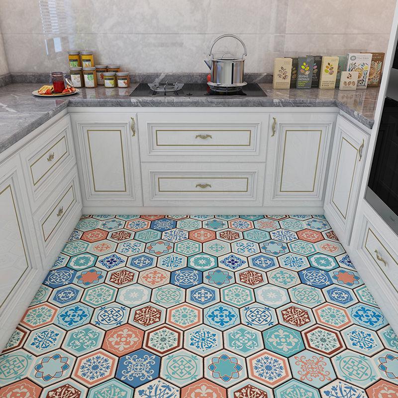 Kitchen Leather Carpet Non-slip Mat  Waterproof and Oil Proof Floor Mat Balcony Door Mat Room Carpet Area Rug Washable Bath Mat