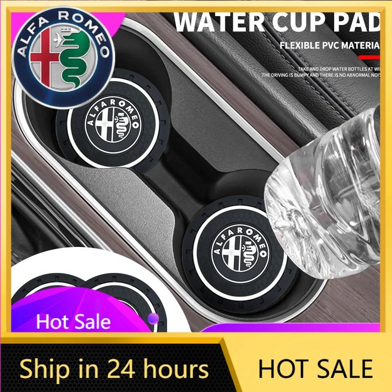 XCKPY1 Car Stickers For Alfa Romeo 1/2pcs Car Coaster Water Cup Slot Non-Slip Mat Pad Silicone For Alfa Romeo Giulietta GT 159 147 156