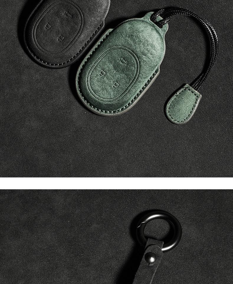 Nio Schlüsselhülle: Kompatibel mit ET5, ET7, ES6, ES7, ES8, EC6 - Nubuk Auto Schlüsselhülle mit Schnalle