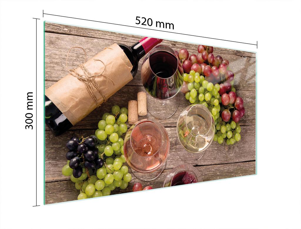 GLAS-SCHNEIDEBRETT 52x30 WEIN