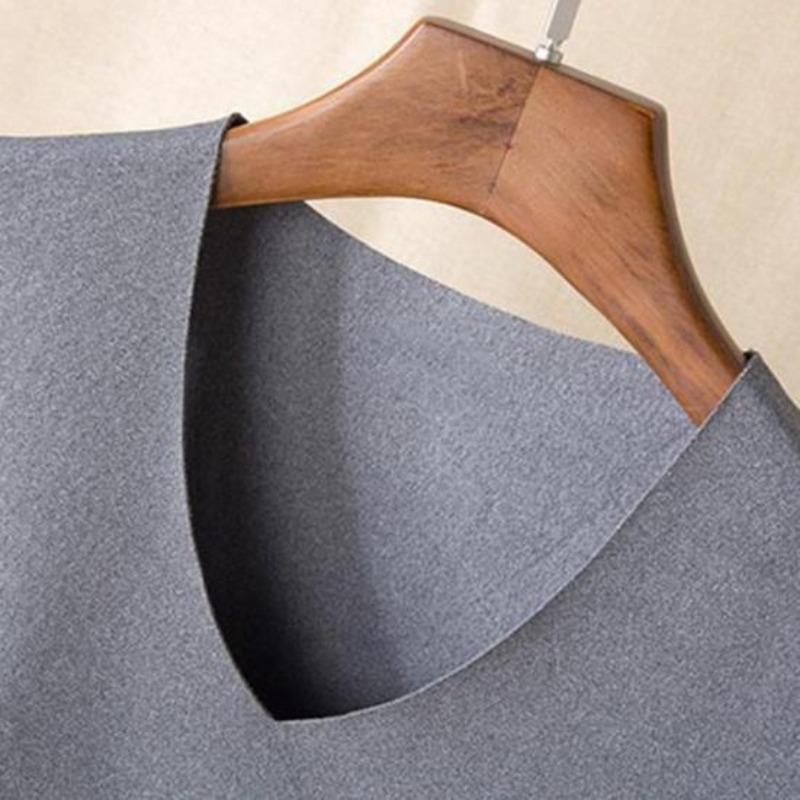Men Winter Seamless Vest V-neck Sleeveless Thermal Underwear Elastic Slim Fit Bottoming Shirt Tops
