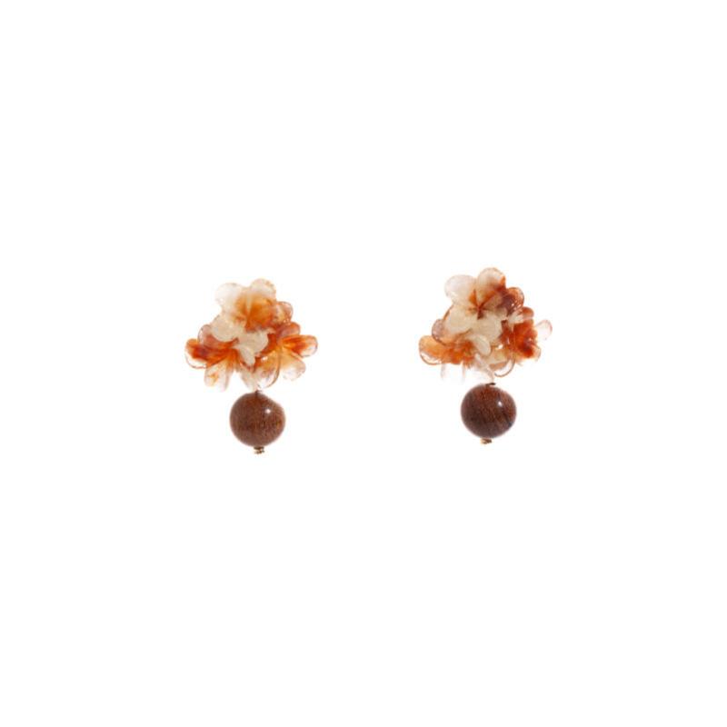 Retro Maillard Acrylic Flowers Stud Earrings for Women Girls Elegant Coffee Color Flower Dangle Earrings Trendy Jewelry Gifts