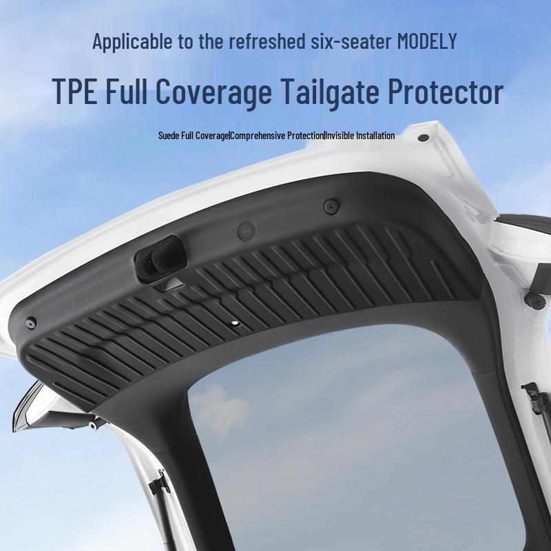Tesla Model Y Six-Seat Tailgate Protection Pad - TPE Soft Rubber Trunk Guard