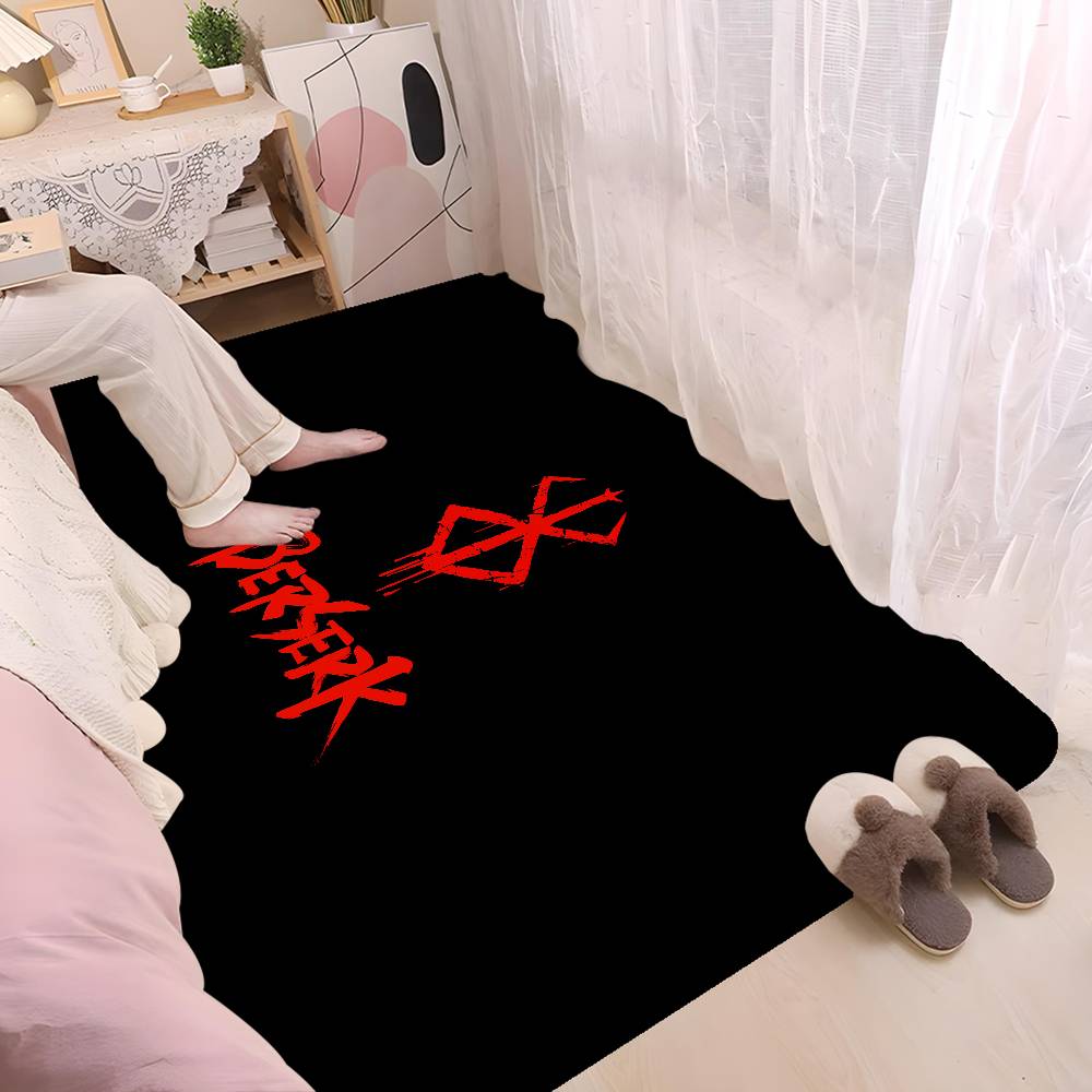 Berserk Guts Alfombra de Piso Anime Estilo Nórdico Felpudo para el Hogar Alfombras para Baño-Inodoro Alfombra Decorativa para Dormitorio Hotel