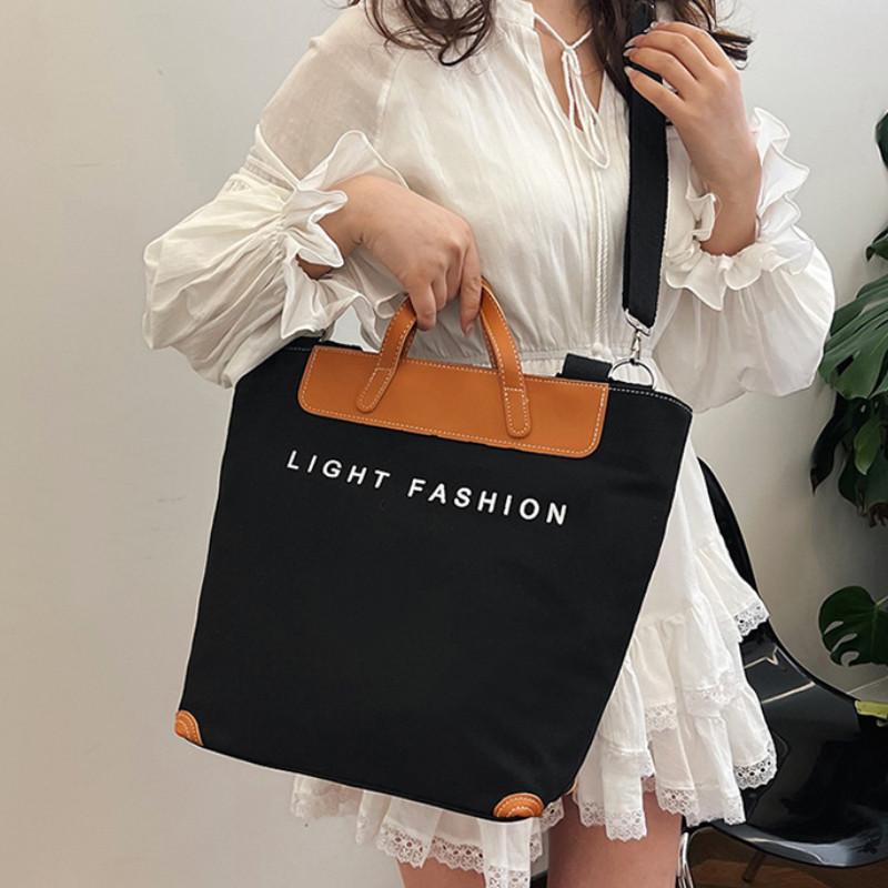 Fashionable Canvas Tote Bag For Women Trendy Large Capacity Shoulder Bag