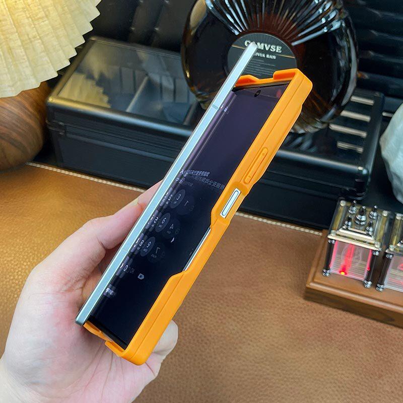 For Samsung Galaxy Z Fold 7 Case Magnetic Matte Transparent Acrylic Cover Equipped With Central Axis Hinge Protection Shell