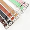 Women Belt Geometric Square Buttons Jeans Belt Adjustable Length Multi Holes Imitation Leather