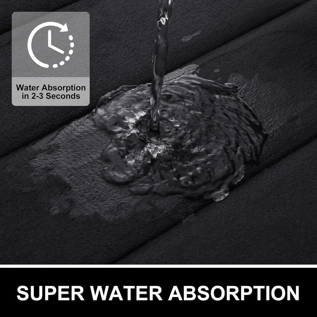Memory Foam Toilet Rug U-Shaped Ultra Soft Absorbent Bathroom Rugs Non-Slip Toilet Bath Mat Contour Bath Rugs for Toilet