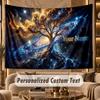 Tree of Life (1) Theme Wall Tapestry Customized With Name Text Personalized Hanging Tapestry For Bedroom Living Room Decor