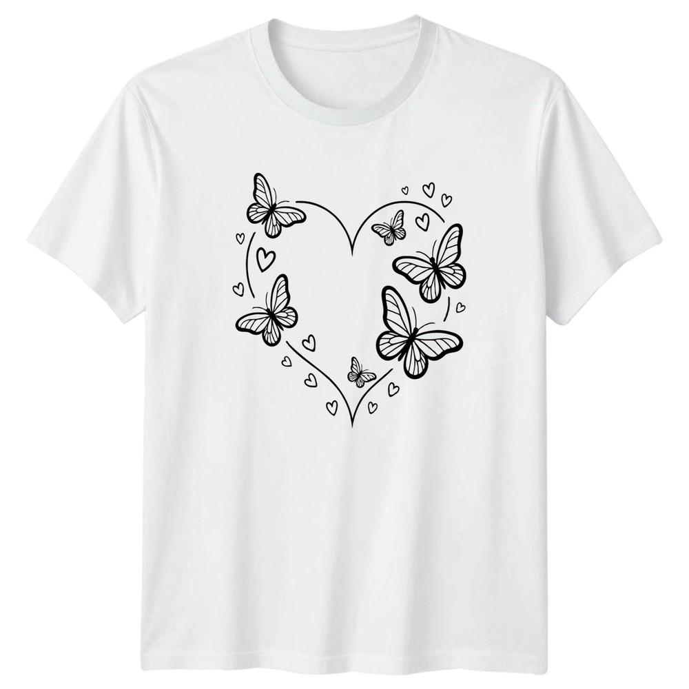 Butterfly Heart Outline Love Design TShirt Butterfly Heart Valentines Day Gift S