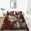 Wolf Print Povlečení Povlečení Povlečení Povlečení Povlak na přikrývku Povlak na polštář Prostěradlo/Dvoudílná královská 2/3dílná dekorace do ložnice