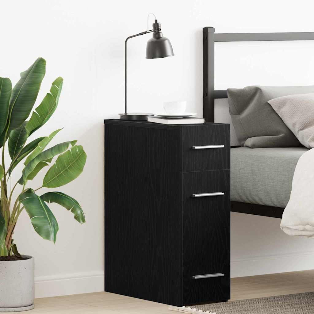 Pharmacy Cabinet Black Oak Effect 20 x 45.5 x 60 cm
