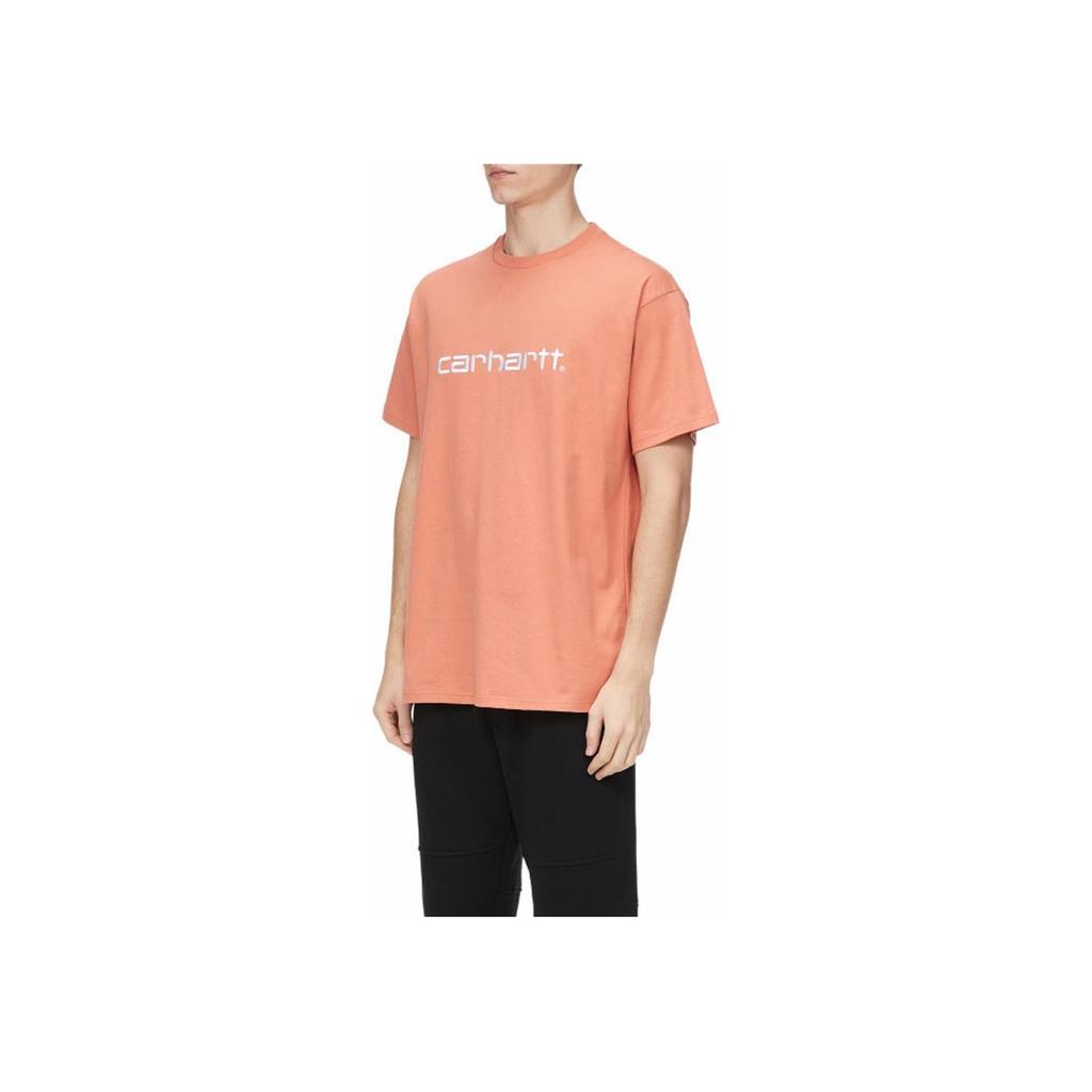 Carhartt WIP SS22 Logo Embroidered Solid Color Crew Neck Short Sleeve T-Shirt Men Tops Pink CHXTEA191022F-BWA