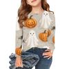 Girls Long Sleeve T Shirts Kids Fall Tops Crewneck Halloween Printed Basic Tees 3-9Y