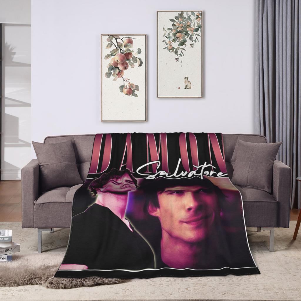 Ian Somerhalder Blankets Fleece Autumn/Winter Damon Salvatore Cat Multi-function Warm Throw Blanket for Bed Car Bedspreads