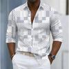 Men's Stripe Printed Long Sleeve Shirts Casual Cardigan New Button Holiday Fashion Shirts