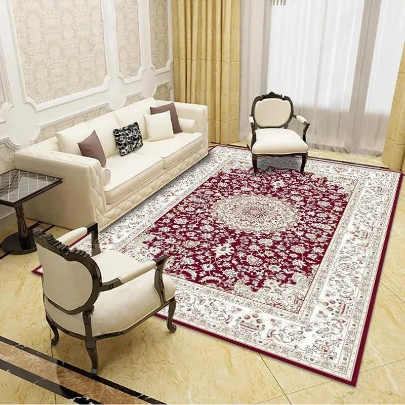 Bohemian Vintage Carpet Large Area Living Room Sofa Mat Bedroom Office Muslim Prayer Non-slip Machine Washable Rug Home Decor