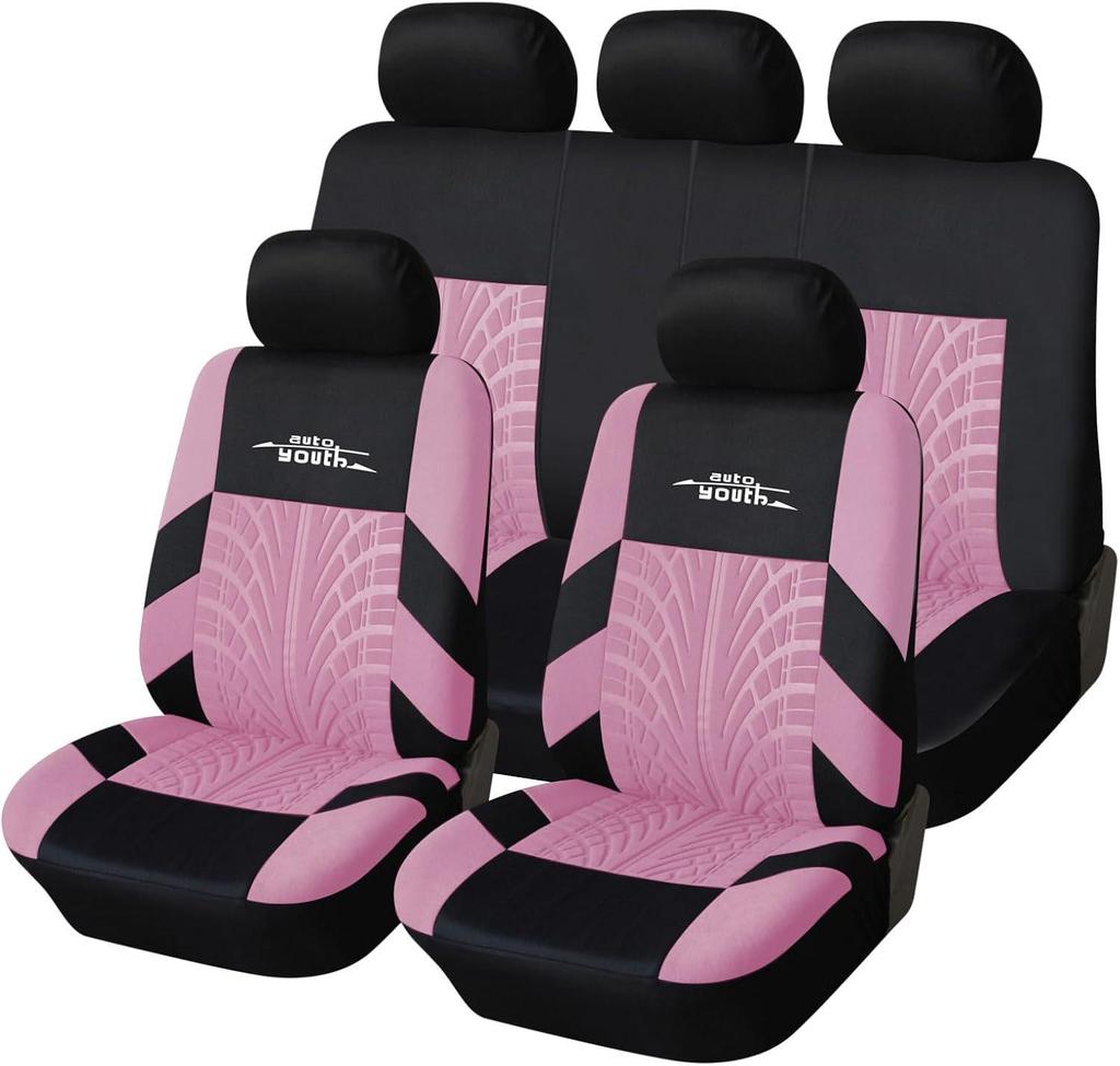 Temu Embroidered Car Seat Cover with Tire Pattern - For Export To Russia and Mexico