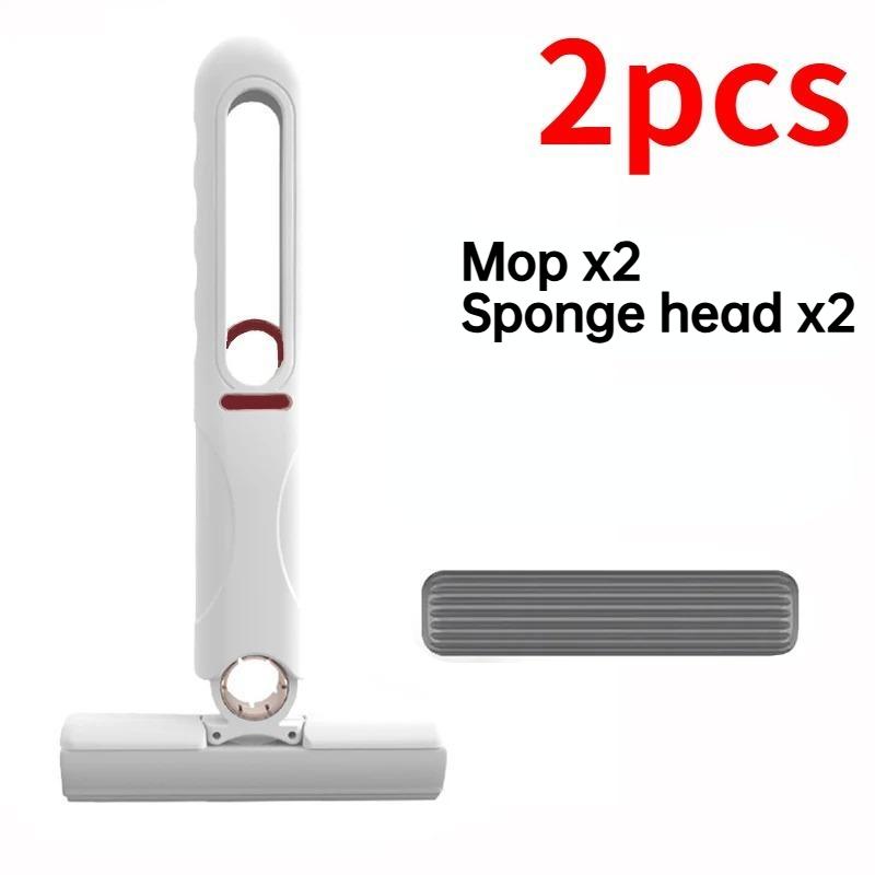 Handheld Mop Multifunctional Small Desktop Mop Handheld Hands-free Washing Sponge Kitchen Hands Free Sponge Absorbs Water Mop