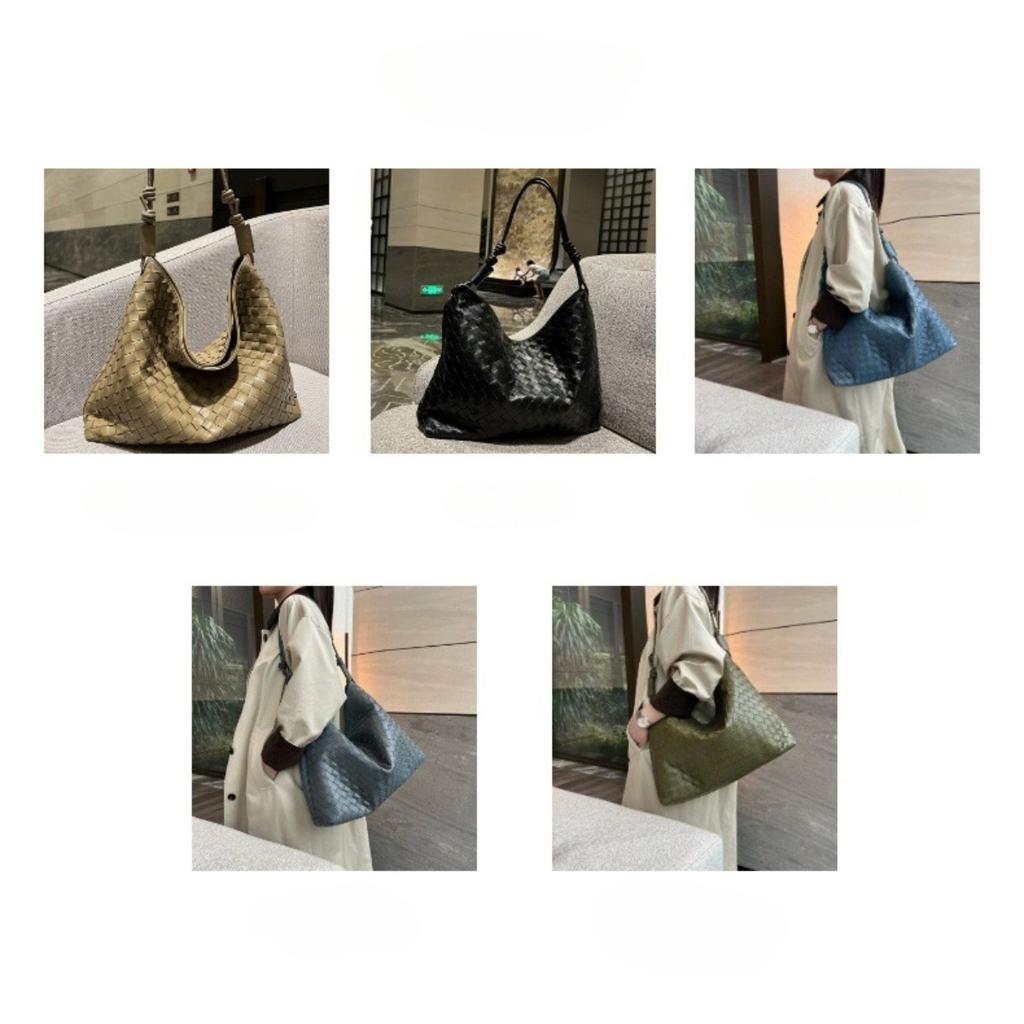 Pure hand-woven large-capacity tote armpit bag, new fashionable commuting versatile bucket oblique span bag, premium women's bag