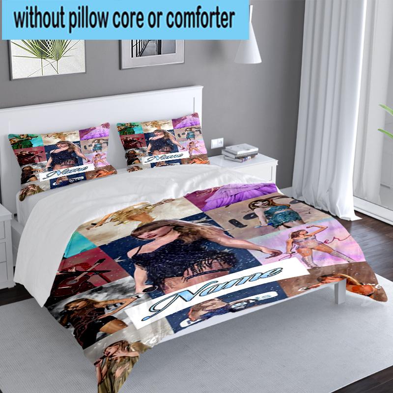 3PCS Custom Name Taylor Top Singer Bedding Set, Including 1pc Duvet Cover And 2pcs Pillowcases, Suitable for Dorms and Bedrooms Gift