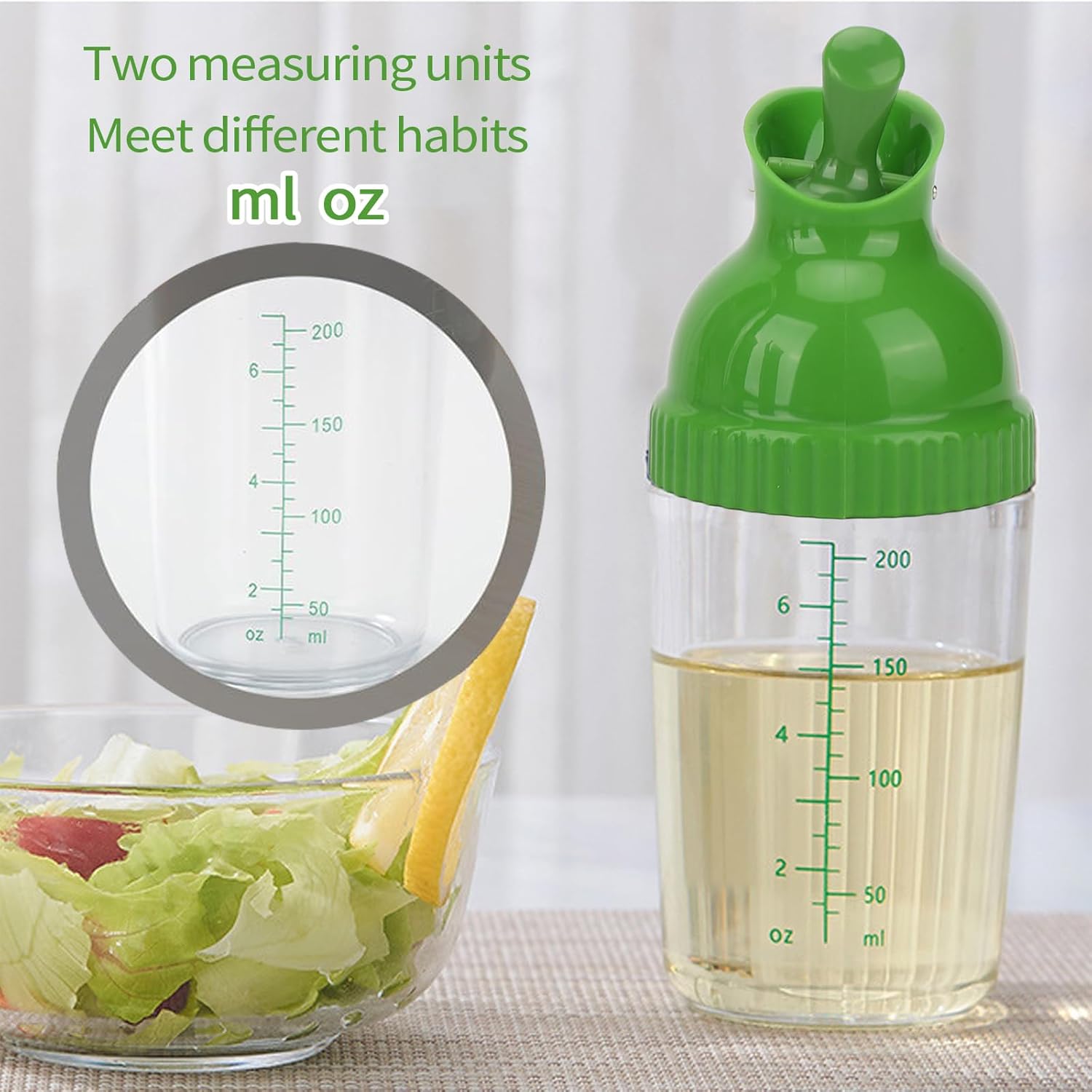VINGVO 200ml Salad Dressing Container, Condiment Bottles, Salad Dressing Bottles Salad Dressing Shaker Prevent Leakage Salad Dressing Jar with Lid