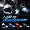 Realistischer leuchtender Helm Schlüsselanhänger Cooler Helm Taschenanhänger Schlüssel-/Rucksack-Dekoration