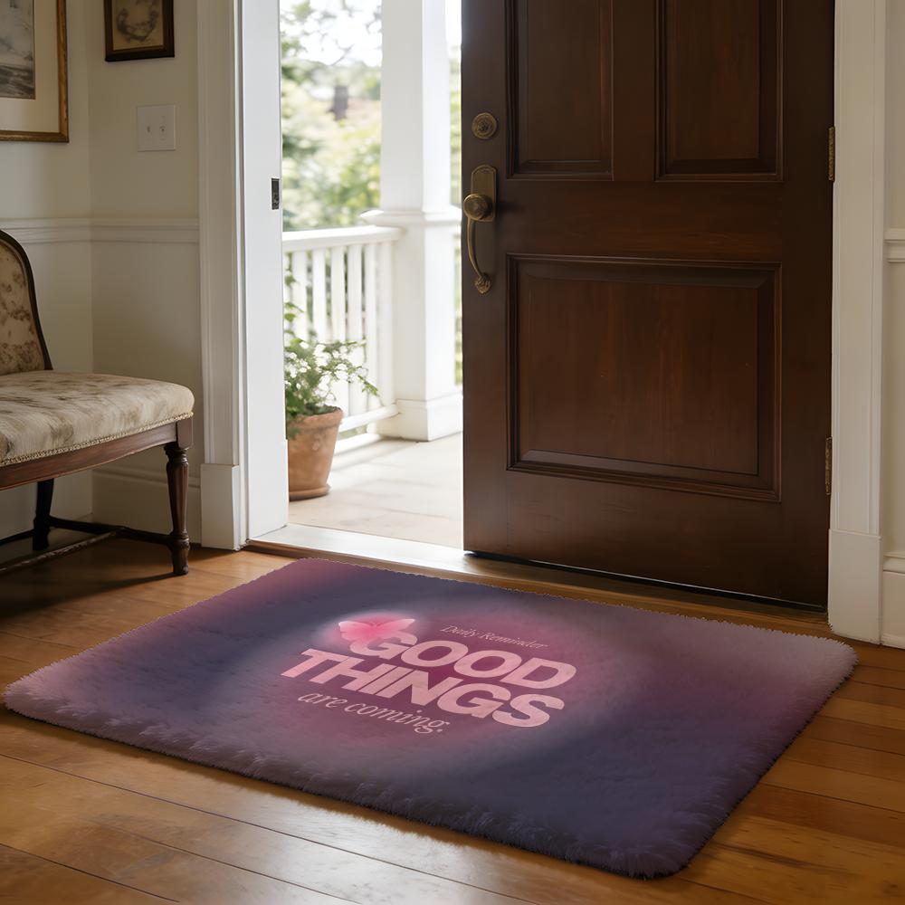

Floor Mat Soft Flannel Rug Non-Slip Absorbent Mat for Bathroom Bedroom Home Decor Anime Pink Cute 50x80cm