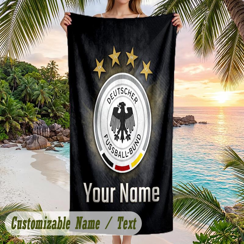 Strandtuch Deutschland Nationalmannschaft Druck Benutzerdefinierter Name Text Weiches Handtuch für Schwimmbad