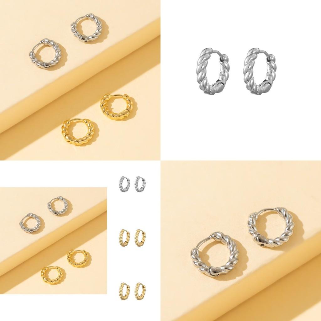 Fashionable Geometric Copper Earrings Versatile Modern Jewelry For Women