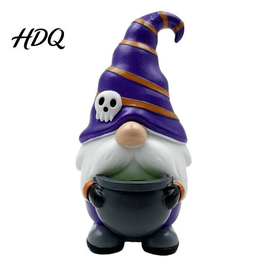 Halloween Themed Garden Decor Gnome Ornament Resin Spooky Faceless Figurine Unique Dwarf Figurine Elf Sculptures for Home Indoor Outdoor Party