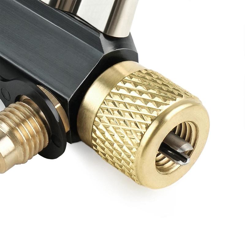 1/4 Inch Valve Core Removal Tool Dual Valve With Sight Glass For HVAC Tools Vacuum-Rated Valve Core Removal Tool Disassembly