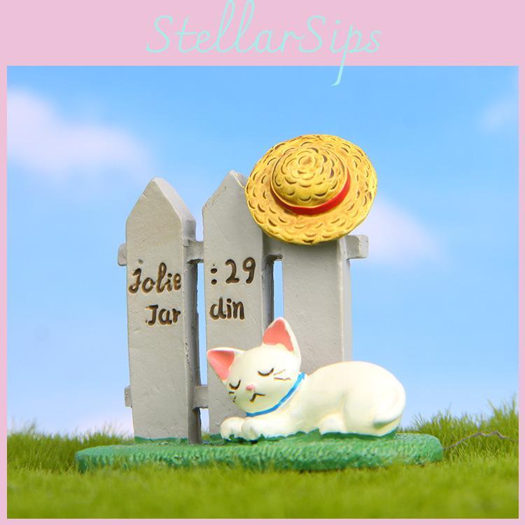 Japanese Style Cat Hat With Moss And Grass Decor For Photo Props And Gift Packaging