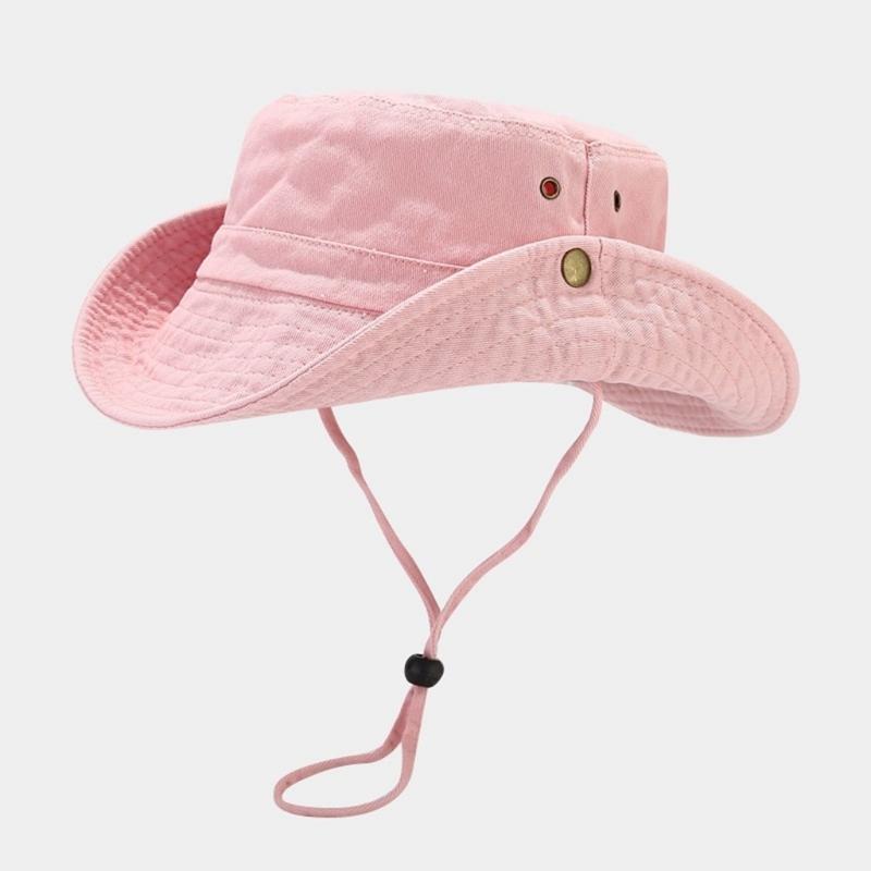Breathable Cotton Bucket Hat For Outdoor Activity Foldable Sun Protective Unisex Design Fisherman Hat For Women Men