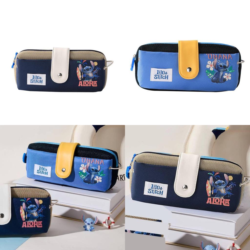 Lilo Stitch Pencil Case For Kids Large Capacity Double Layer Stationery Storage Bag