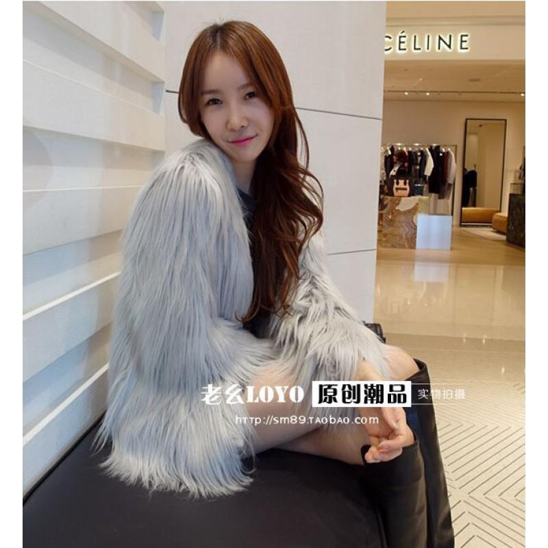 Womens Faux Fur Coat Winter Open Front Oversized Plus Size Long Sleeve Warm Outerwear In Purple White Grey Black Red