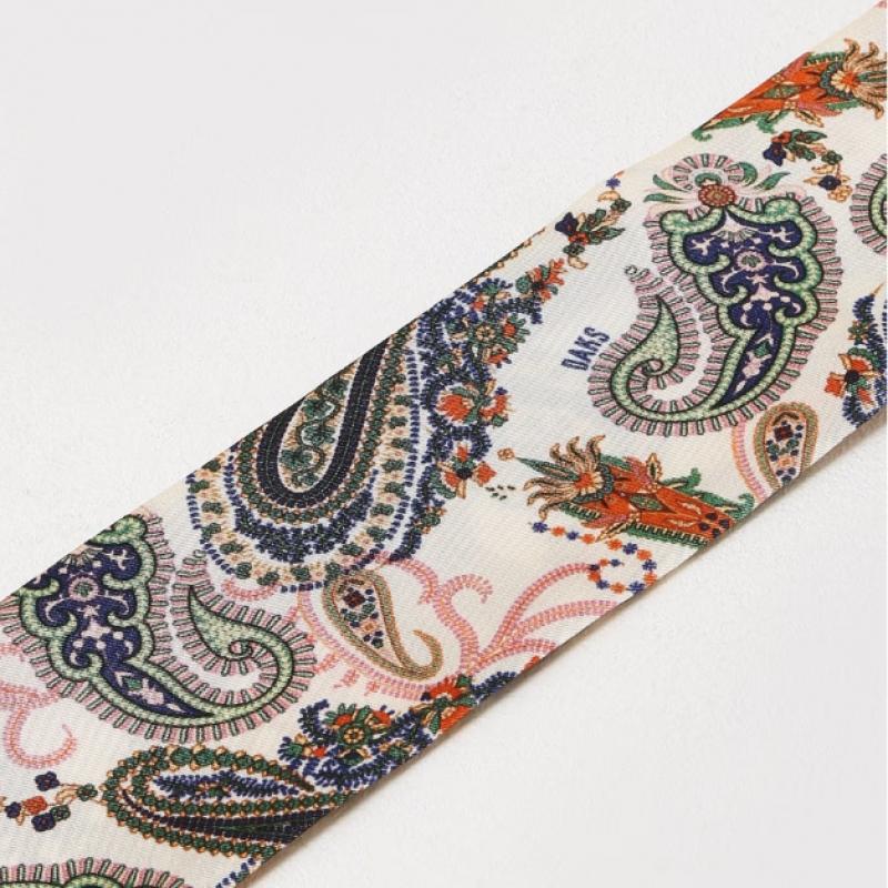 Daks Navy Silk Twilly Scarf Paisley Dcsc6e552n2
